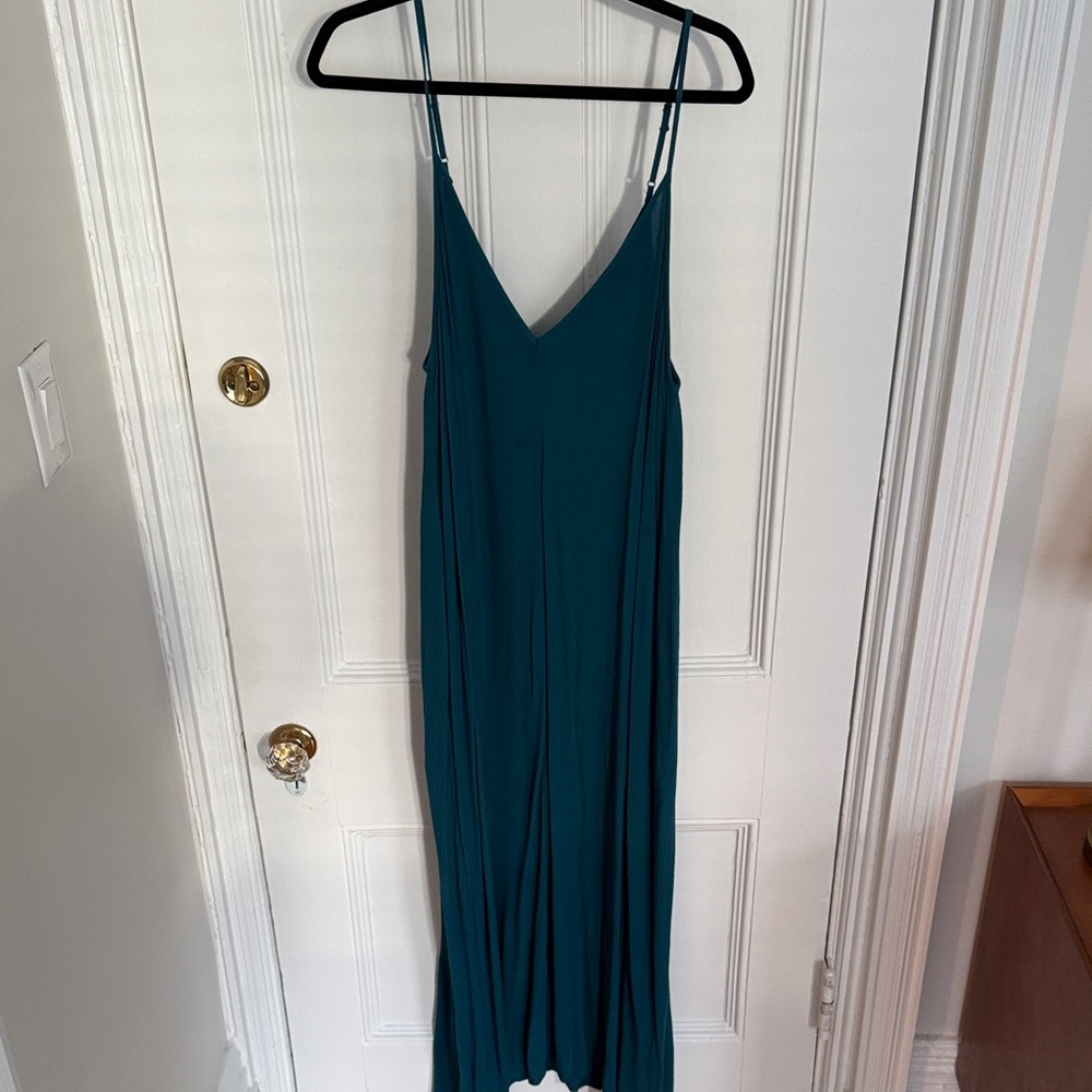 Treasure & Bond Teal Maxi Dress with Spaghetti Straps